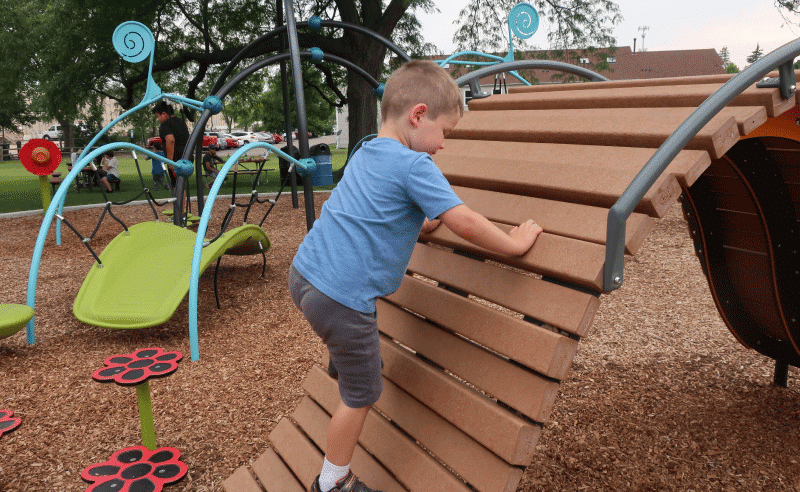 Fairview Park Playground - Boy Climbing